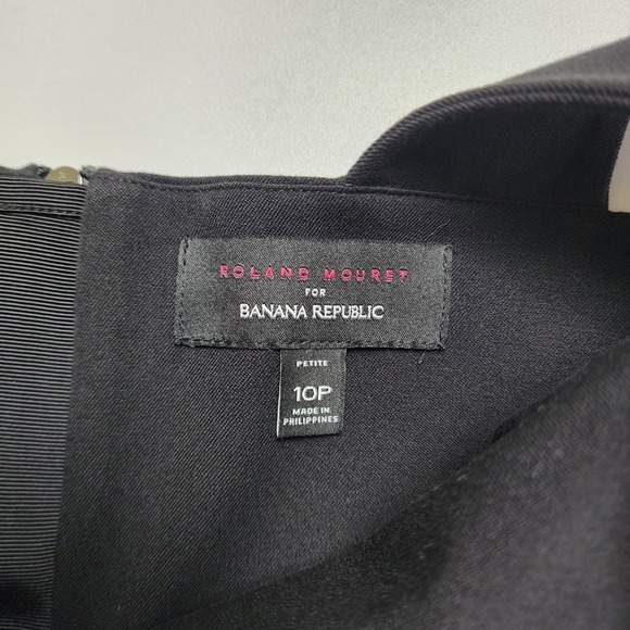 Banana Republic Roland Mouret Womens One-Shoulder Sheath Dress Size 10P Black - Picture 6 of 13